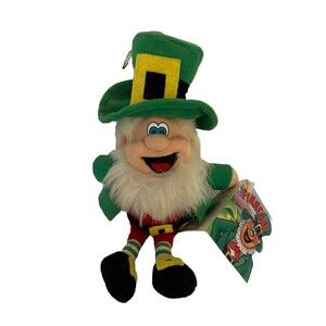 Finnegan Leprechaun Doll Ornament Kiddiefun Dublin Ireland 8" Vintage with Tag